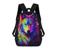 sinyumoney Rainbow Wolf Portrait Sac À Dos Imprimé 3D Pour Enfants, Sac À Dos Léger Pour Écoliers Et Écoliers, Sac À Goûter Pour La Crèche 17inch