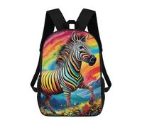 sinyumoney Rainbow Zebra in Paradise Sac À Dos Enfant, Sac D'école, Sac À Dos Imprimé 3D Avec Motif De Dessin Animé, Grande Capacité, Pour Garçons Et Filles 17inch