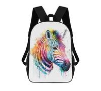 sinyumoney Rainbow Zebra Watercolor Art Print Sac À Dos Scolaire Pour Enfants, Imprimé En 3D, Sac À Dos Tendance Pour Garçons, Élèves Du Primaire Et Du Collège 17inch