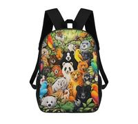 sinyumoney Rainforest Menagerie Sac À Dos Scolaire Imprimé En 3D Pour Enfants, Sac À Dos De Voyage Tendance Et Décontracté Pour Écoliers 17inch