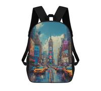 sinyumoney Rainy Cityscape with Taxi Cabs Sac À Dos Pour Garçons Et Adolescents, Sacs À Dos Pour Filles, Sacs À Dos Pour Tout-petits, Sacs À Livres Pour L'école Primaire Et Le Collège 17inch
