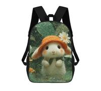 sinyumoney Rainy Day Bunny-2 Sac À Dos Scolaire Pour Enfants, Sac À Dos De Voyage Décontracté, Grand Sac À Dos Pour Garçons Et Filles 17inch