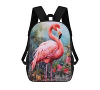 sinyumoney Rainy Day Flamingo Sac À Dos Scolaire Pour Enfants, Imprimé En 3D, Tendance Et Décontracté, Pour Garçons, Élèves Du Primaire Et Du Collège 17inch