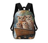 sinyumoney Rainy Day Owls Boat Sac À Dos Imprimé 3D Pour Enfants, Sac À Dos Léger Pour Écoliers Et Écoliers, Sac À Goûter Pour La Crèche 17inch