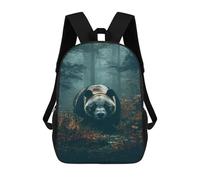 sinyumoney Rainy Forest Bear Sacs À Dos Scolaires Pour Garçons Et Filles, Sacs À Dos Décontractés Pour Le Sport, Sacs À Dos De Grande Capacité Pour L'école Primaire 17inch