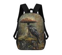 sinyumoney Rainy Forest Raven-1 Sac À Dos Scolaire Pour Enfants, Imprimé En 3D, Pour Garçons, Élèves Du Primaire Et Du Collège 17inch