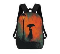 sinyumoney Rainy Night Lamp Post Sacs À Dos Imprimés En 3D Pour Enfants, Sacs D'école Tendance Pour Garçons, Élèves Du Primaire Et Du Collège 17inch