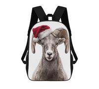 sinyumoney Ram with Santa Hat Sac À Dos Scolaire Pour Adolescents, Imprimé En 3D, Ajustable, À Poches Tendance, Pour Enfants, Garçons, Filles, Étudiants Et Adolescents 17inch