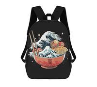 sinyumoney Ramen Bowl Art Sacs À Dos Pour Enfants, Cartables, Sacs À Dos Scolaires Imprimés En 3D, Sacs À Dos De Voyage Tendance Pour Enfants (primaire, Collège) 17inch