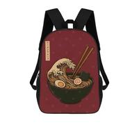 sinyumoney Ramen Wave Art Sacs À Dos Scolaires Pour Enfants, Sac D'école Imprimé En 3D Pour Garçons, Élèves Du Primaire Et Du Collège 17inch