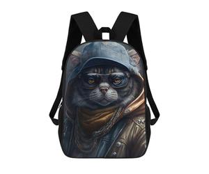 sinyumoney Rapper Cat with Glasses Sac À Dos Scolaire Imprimé En 3D, Sac À Dos Décontracté Pour Enfants, Sac D'école Imprimé En 3D Pour Garçons, Primaire Et Collège 17inch