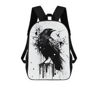 sinyumoney Raven Black And White 17inch Sacs À Dos Scolaires Imprimés En 3D - Sacs À Dos Tendance Pour Garçons Du Primaire Et Du Collège