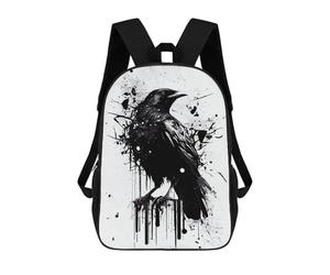 sinyumoney Raven Black And White 17inch Sacs À Dos Scolaires Imprimés En 3D - Sacs À Dos Tendance Pour Garçons Du Primaire Et Du Collège