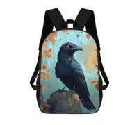 sinyumoney Raven in Autumn Forest Sacs À Dos Scolaires Pour Enfants, Sac D'école Imprimé En 3D Pour Garçons, Élèves Du Primaire Et Du Collège 17inch