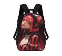 sinyumoney Red And Black Striped Anime Girl Sacs À Dos 17 Pouces Pour Enfants, Sacs D'école Imprimés En 3D Pour Élèves Du Primaire Et Du Collège, Garçons Et Filles