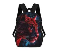 sinyumoney Red And Blue Panther Portrait 17inch Sacs À Dos Scolaires Imprimés En 3D - Sacs À Dos Tendance Pour Garçons Du Primaire Et Du Collège