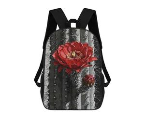 sinyumoney Red Cactus Flower Painting Sacs À Dos Pour Enfants, Sac D'école Imprimé En 3D, Cartable Pour Enfants, Sac De Voyage, Sac À Dos Garçon Fille, Sac D'école Pour Enfants 17inch
