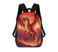 sinyumoney Red Dragon in Fiery Battle Scene Sac À Dos Scolaire Imprimé En 3D, Sac À Dos Décontracté Pour Enfants, Sac D'école Imprimé En 3D Pour Garçons, Primaire Et Collège 17inch