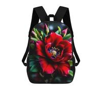sinyumoney Red Flower with Blue Center Sacs À Dos Pour Enfants 17inch Sac À Dos Scolaire, Sac D'école Imprimé En 3D Pour Garçons, Élèves Du Primaire Et Du Collège