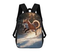 sinyumoney Red Fox Leaping in Snow Sacs À Dos Pour Enfants, Sac D'école Imprimé En 3D, Cartable Pour Enfants, Sac De Voyage, Sac À Dos Garçon Fille, Sac D'école Pour Enfants 17inch