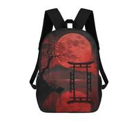 sinyumoney Red Full Moon Holy Lake Sac À Dos Imprimé En 3D Pour Enfants, Sac D'école, Sac De Voyage Grande Capacité, Sac À Livres, Sac À Dos Pour Enfants 17inch