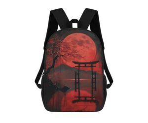 sinyumoney Red Full Moon Holy Lake Sac À Dos Imprimé En 3D Pour Enfants, Sac D'école, Sac De Voyage Grande Capacité, Sac À Livres, Sac À Dos Pour Enfants 17inch