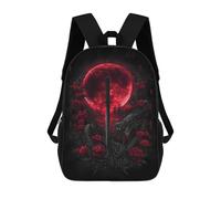sinyumoney Red Moon Dragon Sword Art Print Sacs À Dos Tendance Imprimés En 3D 17inch Sac D'école Décontracté Pour Enfants, Garçons, Élèves Du Primaire Et Du Collège