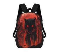 sinyumoney Red Moon Panther Forest Sac À Dos Scolaire Pour Enfants, Imprimé En 3D, Sac À Dos Tendance Pour Garçons, Élèves Du Primaire Et Du Collège 17inch