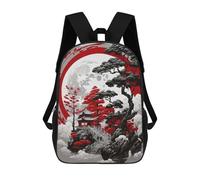 sinyumoney Red Moon Sanctuary Sac À Dos Enfant, Cartable Imprimé En 3D Pour Garçons Et Adolescents 17inch