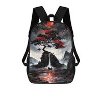 sinyumoney Red Moon Serenity Sacs À Dos Imprimés En 3D Pour Enfants, Sacs D'école Tendance Pour Garçons, Sacs De Voyage, Sacs Scolaires Pour Élèves Du Primaire 17inch