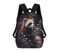sinyumoney Red Panda with Flowers in Space -1 Sac À Dos Scolaire Imprimé En 3D Pour Enfants, Sac À Dos De Voyage, Sac Tendance Et Décontracté Pour Écoliers 17inch