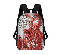 sinyumoney Red Skeletons Sacs À Dos Imprimés En 3D Pour Enfants, Sacs D'école Tendance Pour Garçons, Sacs De Voyage, Sacs Scolaires Pour Élèves Du Primaire 17inch