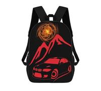 sinyumoney Red Sport Car Sacs À Dos Pour Enfants, Cartables Imprimés En 3D, Sacs À Dos Pour Élèves Du Primaire Et Du Collège (garçons Et Filles) 17inch