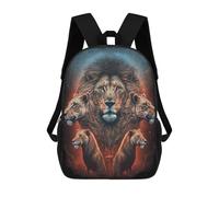 sinyumoney Regal Lion Majesty -2 Sac À Dos Scolaire Pour Enfants Imprimé En 3D, Idéal Pour Les Voyages Et Les Livres 17inch