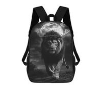 sinyumoney Regal Lion Moonlit Majesty Sacs À Dos Tendance Imprimés En 3D 17inch Sac D'école Décontracté Pour Enfants, Garçons, Élèves Du Primaire Et Du Collège