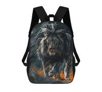 sinyumoney Regal Lion with Unique Mane Sac À Dos Scolaire Pour Enfants, Grand Sac À Dos 3D, Cadeau Pour Enfants 17inch