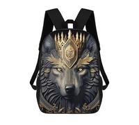 sinyumoney Regal Wolf Majesty Sacs À Dos Scolaires Pour Garçons Et Filles, Sacs À Dos Décontractés Pour Le Sport, Sacs À Dos De Grande Capacité Pour L'école Primaire 17inch