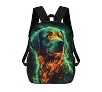 sinyumoney Retriever Dog in Flames Animal Sac À Dos Scolaire Enfant Tendance Et Décontracté, Sac À Dos Imprimé En 3D Pour Garçon, Grand Sac À Dos 17inch