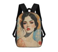 sinyumoney Retro Art Nouveau Style Model Sac À Dos Enfant Fille 3D, Sac D'école, Sac À Dos Pour Tout-petits, Sac À Dos Décontracté, Sac À Livres Tendance 17inch