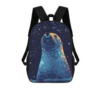sinyumoney Retro Cute Seal Pixel Art Sac À Dos Scolaire Pour Enfants Imprimé En 3D, Idéal Pour Les Voyages Et Les Lectures, Pour Les Garçons Et Les Élèves Du Primaire 17inch