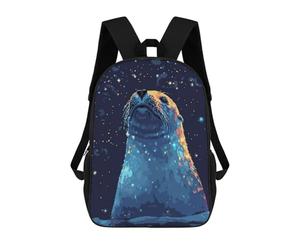 sinyumoney Retro Cute Seal Pixel Art Sac À Dos Scolaire Pour Enfants Imprimé En 3D, Idéal Pour Les Voyages Et Les Lectures, Pour Les Garçons Et Les Élèves Du Primaire 17inch