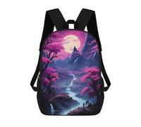 sinyumoney Retro Fantasy Landscape Sacs À Dos Pour Enfants, Cartables, Sacs À Dos Scolaires Imprimés En 3D, Sacs À Dos De Voyage Tendance Pour Enfants (primaire, Collège) 17inch
