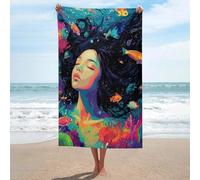 sinyumoney Rêves de sirène - Fantaisie sous-Marine - Ensemble de 1 Serviette de Plage Basique Ultra Douce et absorbante pour la Salle de Bain, la Piscine, la Plage et Les Voyages. Taille Unique.