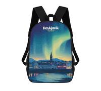 sinyumoney Reykjavik Aurora Borealis Sacs À Dos Imprimés En 3D Pour Enfants, Sacs D'école Tendance Pour Garçons, Sacs De Voyage, Sacs Scolaires Pour Élèves Du Primaire 17inch