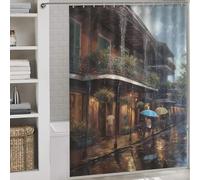 sinyumoney Rideau de Bain Humoristique en Polyester épais, résistant et Anti-moisissure, Style Nouvelle-Orléans, pour Caravane, 163 x 180 cm (64,17 x 70,87 Pouces)