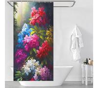 sinyumoney Rideau de Douche à Fleurs « Maman » et azalée, en Polyester épais et résistant aux moisissures, avec Crochets, pour Baignoire et Cabine de Douche, 90 x 180 cm (35,43 x 70,87 Pouces).
