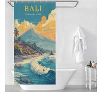 sinyumoney Rideau de Douche Bali Paradise imperméable et Anti-moisissure, 100% Polyester, Lavable, pour cabines de Douche et baignoires, 90 x 180 cm (35,43 x 70,87 Pouces)
