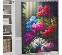 sinyumoney Rideau de Douche Fleurs Maman Mère Azalée Anti-moisissure 100% Polyester Tissu Doux Rideau de Douche d'hôtel pour Caravane 64,17x70,87 Pouces (163x180cm)