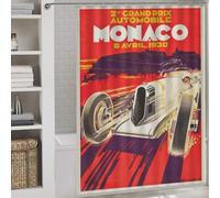 sinyumoney Rideau de Douche Grand Prix de Monaco 1931, imperméable et Anti-moisissures, 100% Polyester, Style Moderne, avec Crochets, 163 x 180 cm (64,17 x 70,87 Pouces)