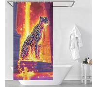 sinyumoney Rideau de Douche « Léopard Flamboyant dans des ruines Antiques » - 1 pièce, Anti-moisissure, 100% Polyester, Lavable, décoratif, pour Salle de Bain ou Salle d'eau (90 x 180 cm)
